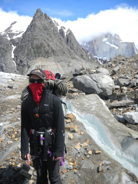 mckenzie long hiking in the torre valley wearing a 2 layer system: a...