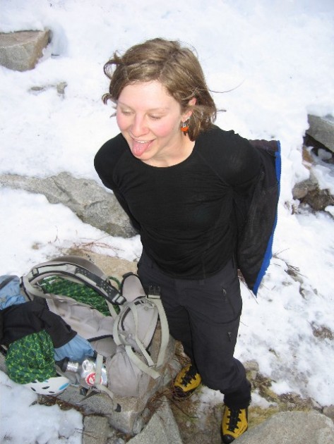 taking off a shell layer while too warm approaching, revealing a...