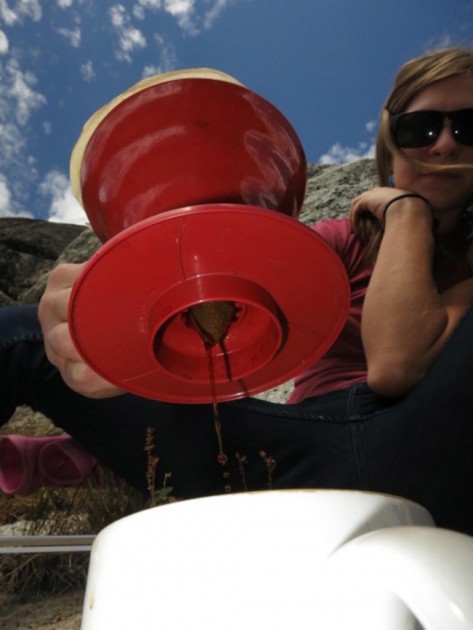 the large hole in the bottom of the hario v60, combined with a...