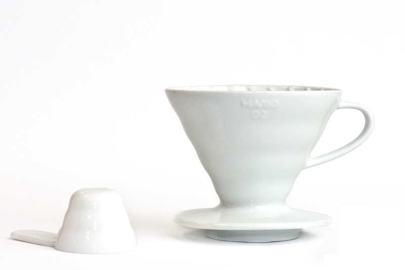 Hario V60 Plastic Coffee Dripper, Size 02, White
