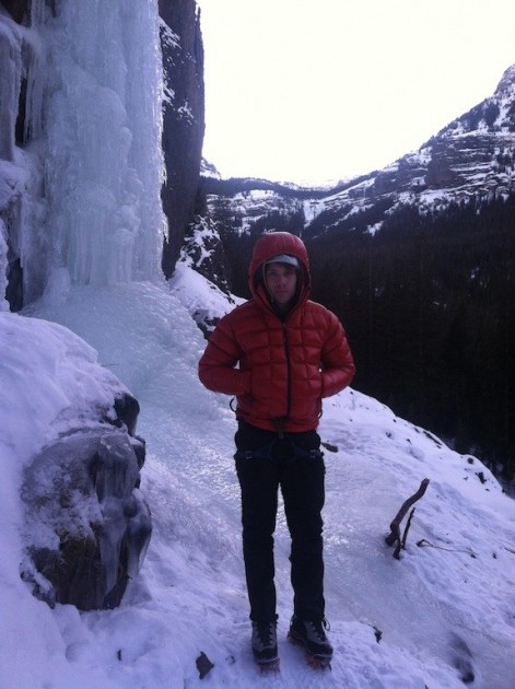 rab infinity - the rab infinity used as a belay jacket layered over a arcteryx atom...