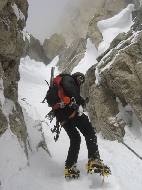 la sportiva spantik - jason kuo rappelling ham and eggs on the moose's tooth in alaska...