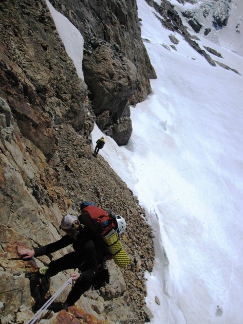mountaineering boot womens - rapelling a rock step on the approach to paso superior in the...