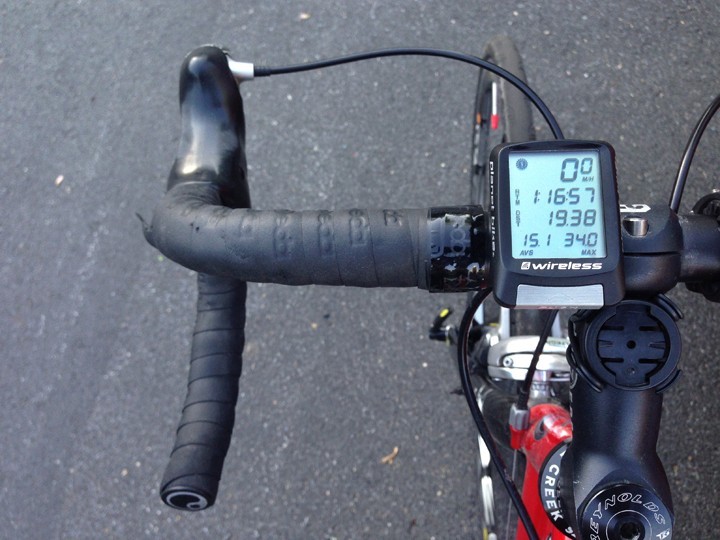 planet bike protege 9.0 wireless - the protégé 9.0 on the handlebars.