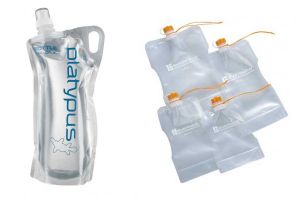 soft bottles like the 1l platypus plusbottle (left) and evernew...