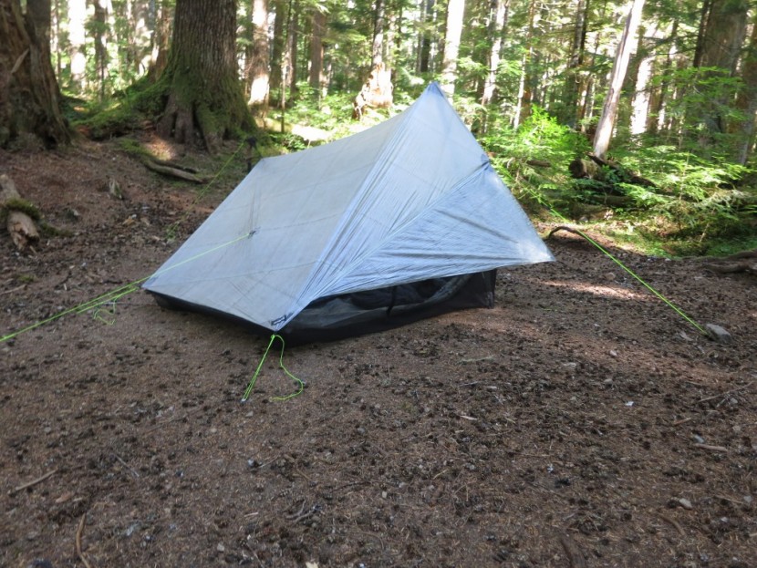 zpacks hexamid twin tent - zpacks hexamid with the beak (material below the right tieout)...