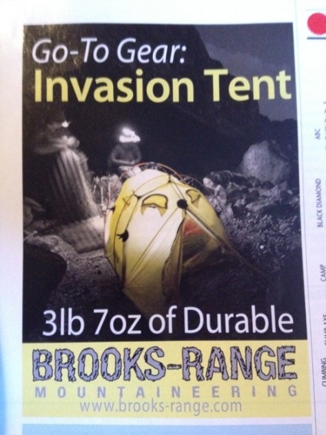 brooks range invasion - ridiculously misleading advertising!! plus, this photo is a crappy!!