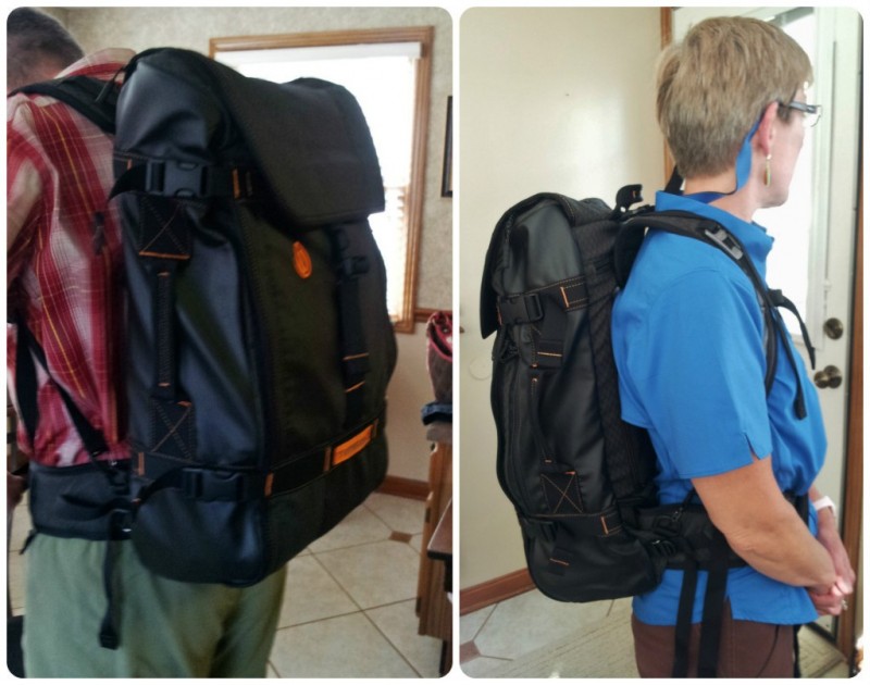 timbuk2 aviator travel backpack - the aviator on two different body types. our testers found this bag...