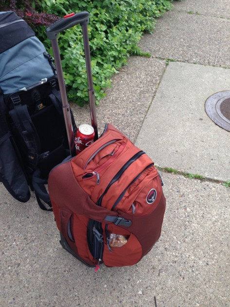 osprey meridian 22 - the day pack is strapped securely to the main bag and its exterior...