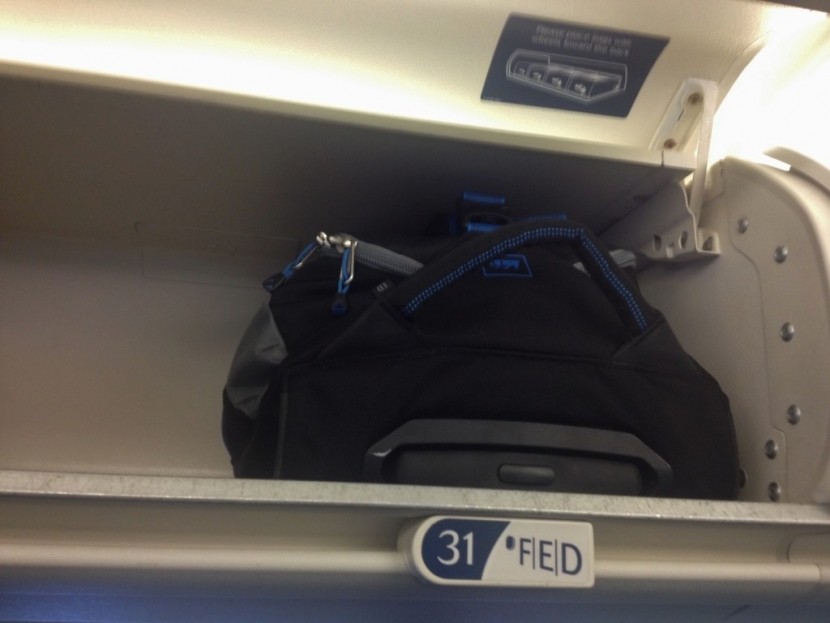 the wheely beast fit well into the overhead bin. thanks to its soft...