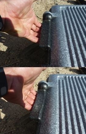 flip-box collapsible iceless - comparison shot showing the handle of the flipbox. upper image...