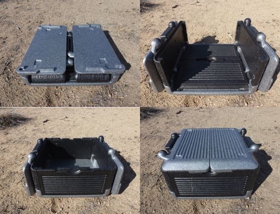 flip-box collapsible iceless - the flip box, being deployed. from upper left to lower right....