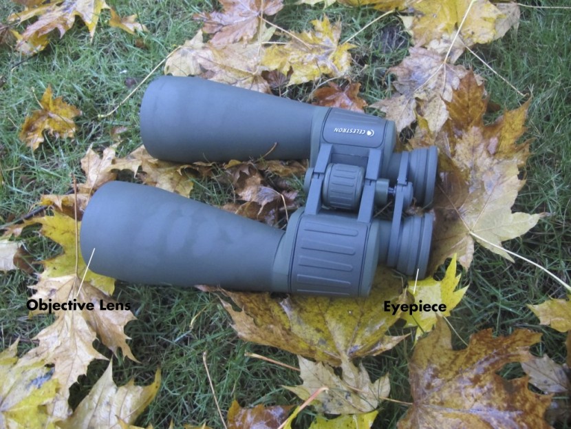 binoculars - the objective lens and the eyepiece on the celestron cavalry.
