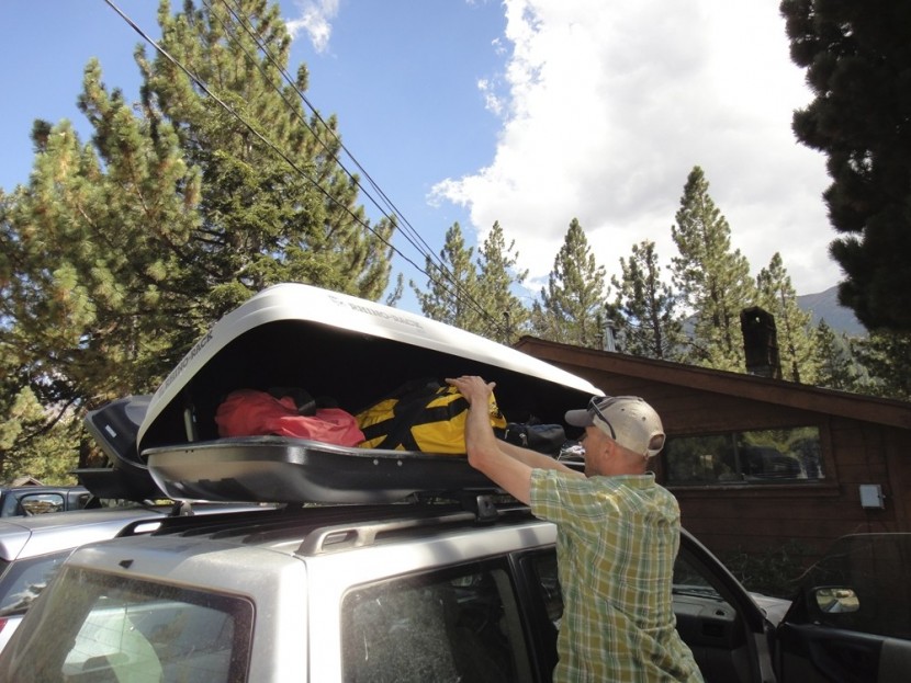 rhino rack master fit 550 - jed porter loading up the large capacity master fit 550, mounted on...