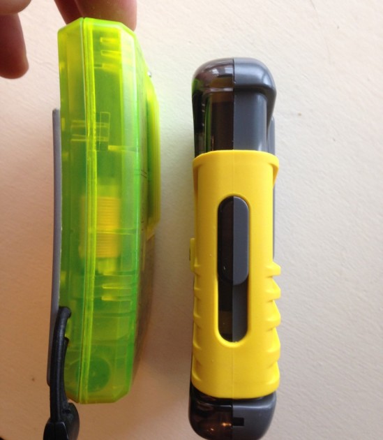 pieps dsp pro - comparing the thickness and the shape of the older pieps dsp (left)...