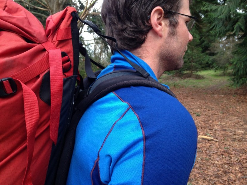 backpacks backpacking - ian nicholson showing proper shoulder strap and load-lifter strap...