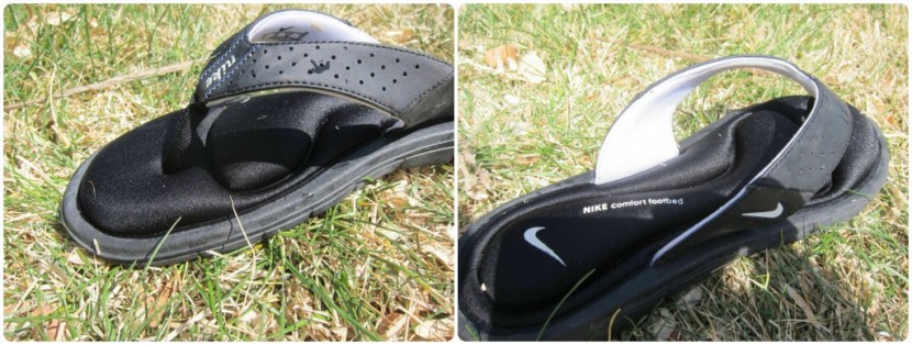 nike comfort thong - an up-close look at the memory foam footbed. although it's...