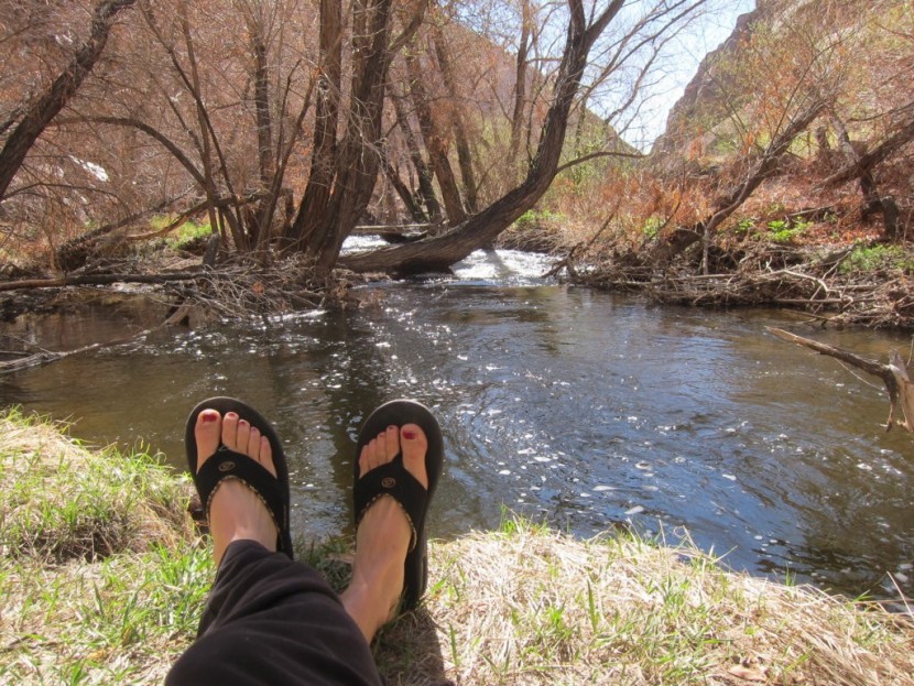 reef women&#039;s fanning - relaxing creekside in the owen&#039;s river gorge in california. the reef...