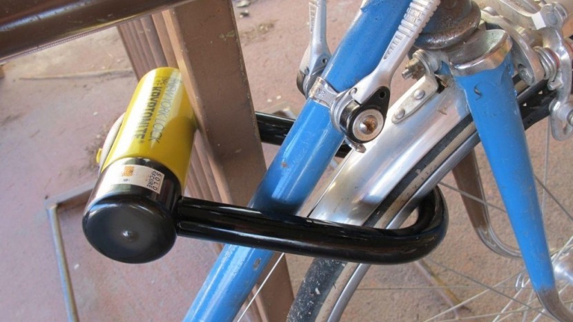bike lock - even the fahgettaboudit mini fit around the frame and a wheel of our...