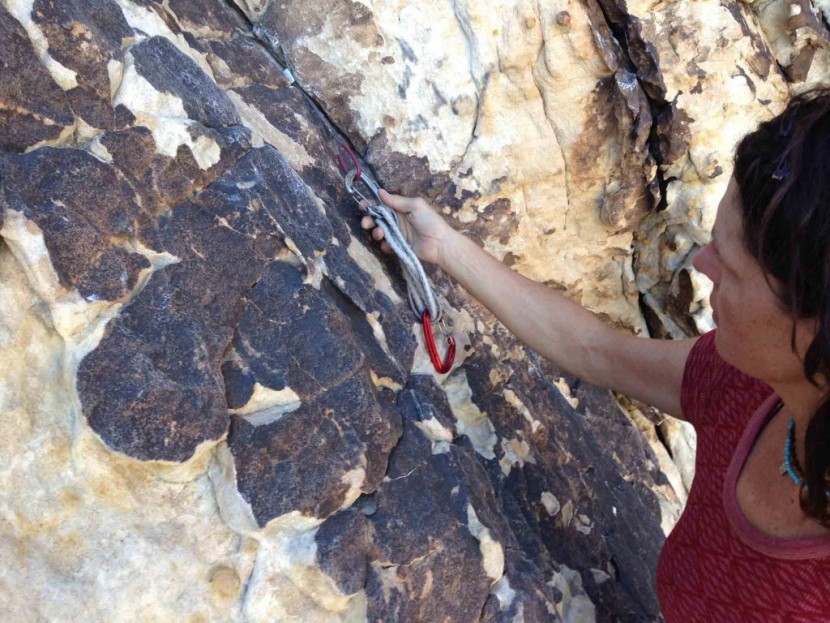 carabiner - tracy martin has one silver mad rock ultra light wire straight gate...