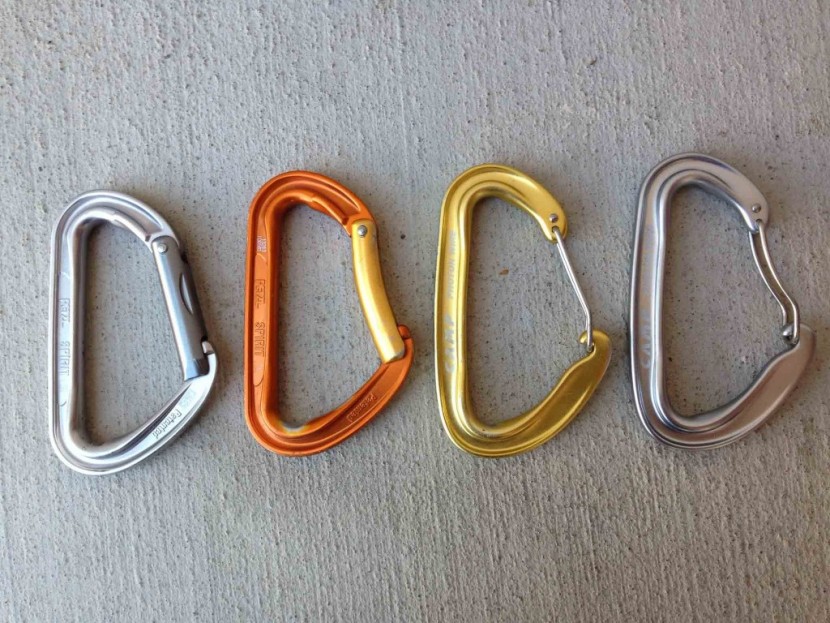 carabiner - petzl spirit straight and bent gates (left) and camp photon wire...