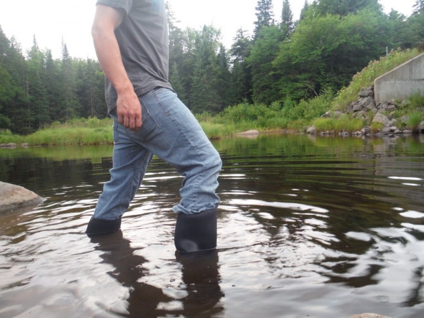 bogs classic high - the neoprene upper is waterproof. although it looks like it could...