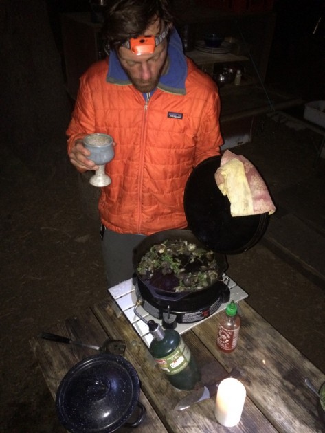 coleman powerpack - one tester assessing the simmering ability of his stove.