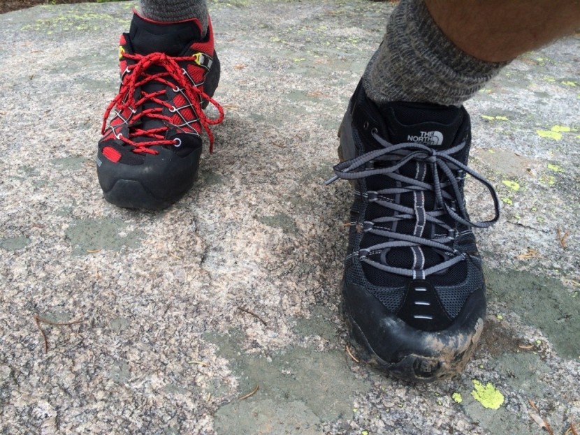 salewa wildfire gtx - testing the traction of the wildfire and north face ultra 109 side...