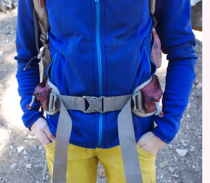 patagonia piton hybrid hoody for women - the "pack compatible" pockets are still a little hard to access with...
