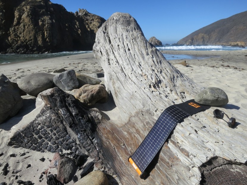 bushnell bear grylls solarwrap mini - testing on some big sur driftwood. it wasn&#039;t always easy to orient...