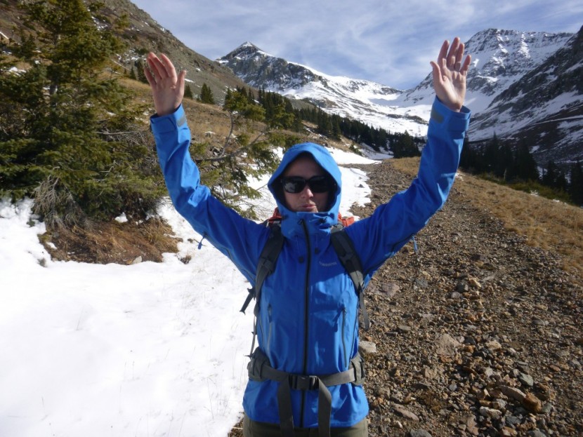 norrona trollveggen dri3 for women - whoo who! no lift when the arms go up! also, harness and backpack...