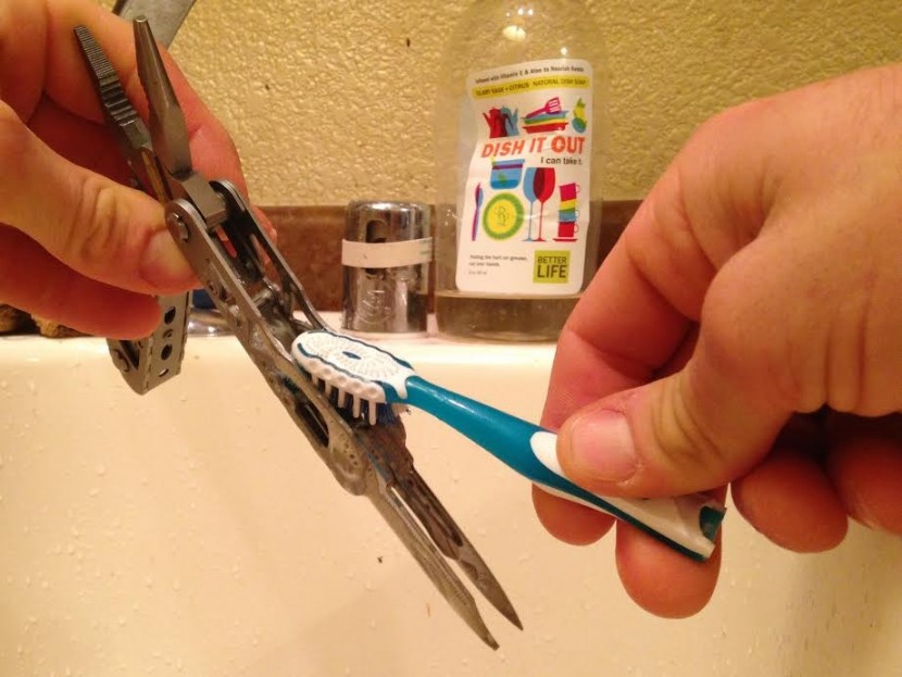 scrub down the multi-tool with all tools open next.