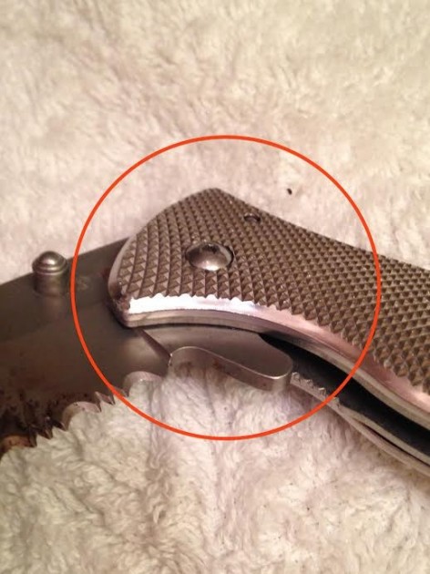 apply lube to the hinges of the blade on a knife.