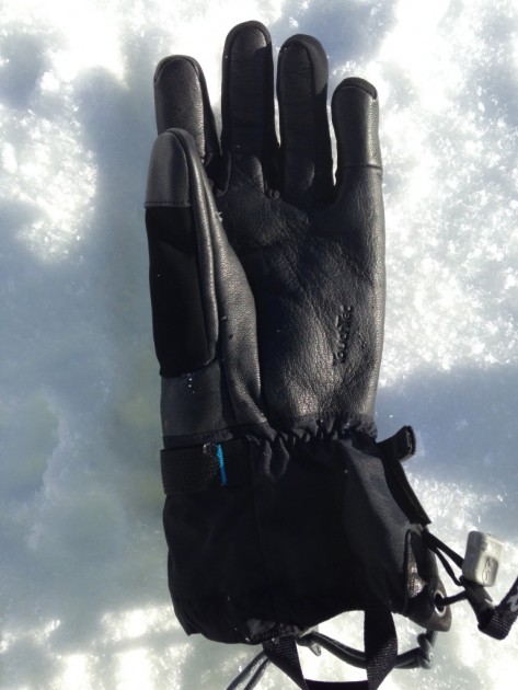 outdoor research northback sensor - the beefy goat leather palm on the outdoor research sensor glove.