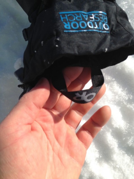 outdoor research northback sensor - the big grab loop on the outdoor research sensor glove that made...