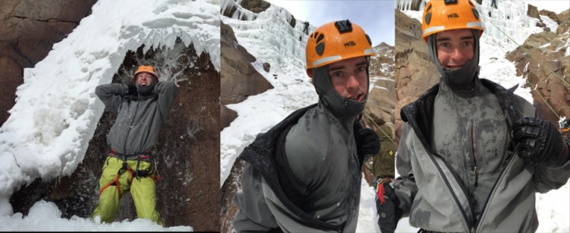 marmot gravity - testing the water resistance of this jacket. the only moisture to...