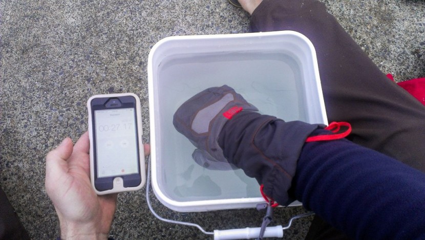 ski gloves - here we are testing the different models during our two-minute...