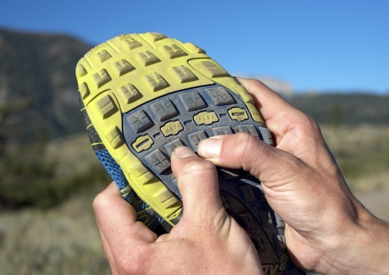 inov8 trailroc 245 - pushing hard on the meta-shank rock plate on the innov8 trailroc...