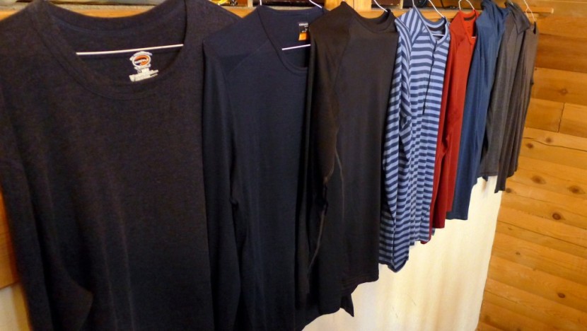 duofold midweight crew - the air dry test. from left to right: duofold midweight crew...