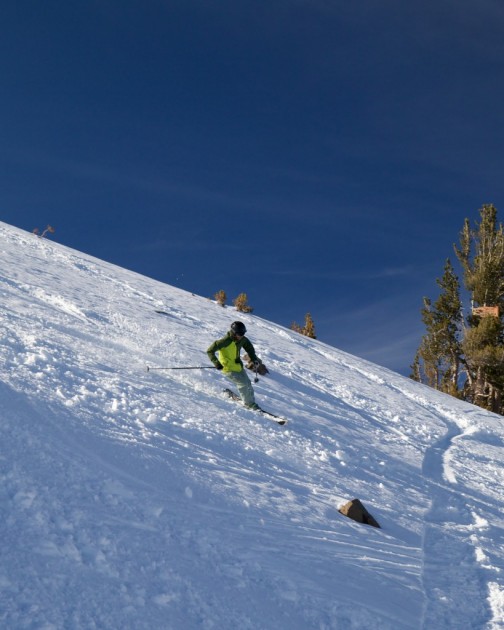 rossignol experience 100 ti - mike wishing he had on another ski for the partially re-frozen...