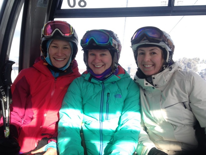 orage loulou - ladies jacket testing on the gondola, from left to right: arc'teryx...
