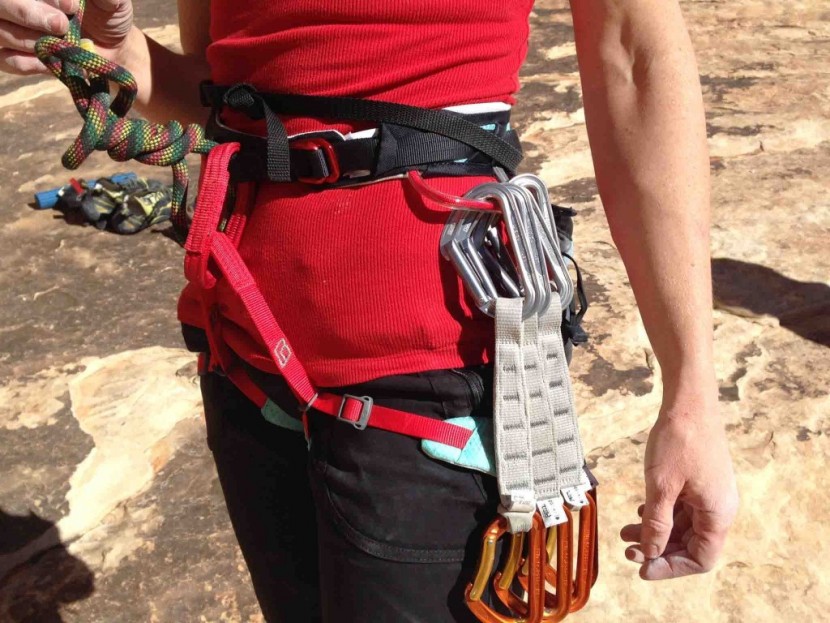 black diamond siren - the trakfit leg adjuster is a plastic slider with an elastic band...