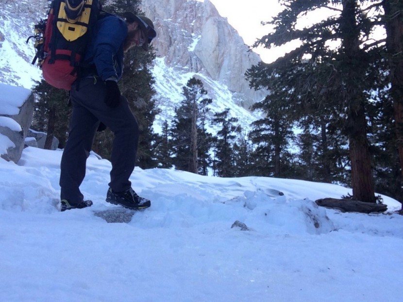 salewa mountain trainer gtx - this is the best shoe we tested for for snowy mountain approaches...