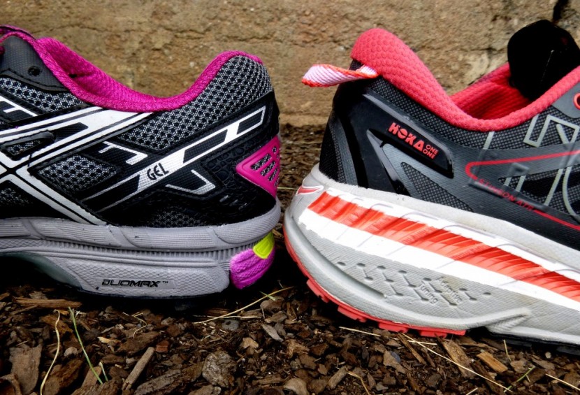 hoka stinson atr for women - a look at the midsole differences between the asics kahana 7 (left)...