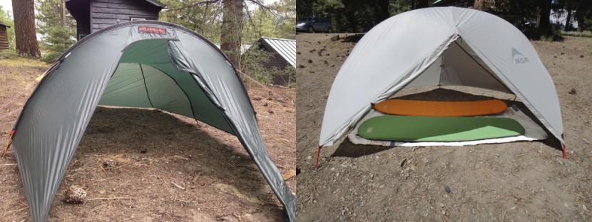 backpacking tent - the hilleberg anjan (left) and the hubba hubba nx (right) are the...