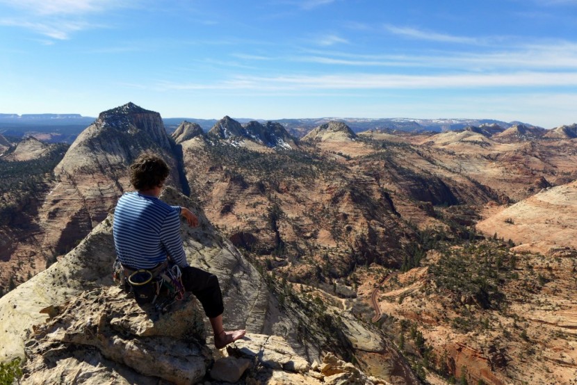 patagonia merino 2 lightweight henley - soaking in a view of zion national park in the patagonia merino 2...