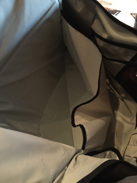 sealline urban shoulder - we were curious how water resistant the inner material was, so we...