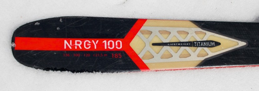 nordica nrgy 100 - the almost pin-tail shape of the nrgy 100.