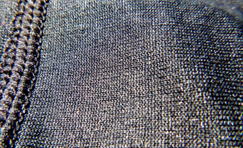 hot chillys micro-elite crew for women - a close up of the synthetic fiber of the micro-elite crew. the...