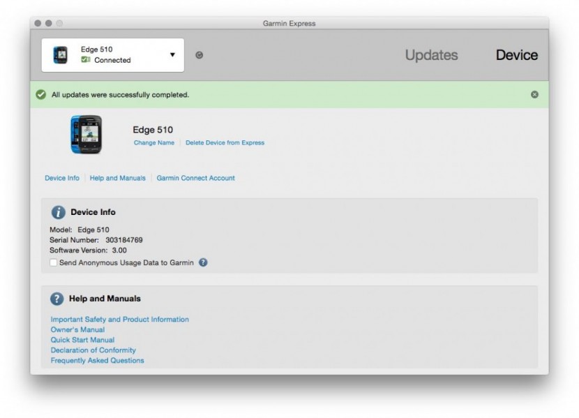 garmin edge 810 - garmin express will perform software updates automatically when the...